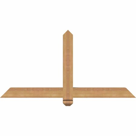 Ekena Millwork Eugene Smooth Timber Gable Bracket, Western Red Cedar, 48"W x 24"H x 3 1/2"D x 3 1/2"F, 12/12 Pitch GBW048X24X0404EUG00SWR